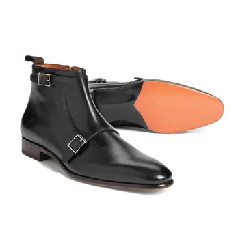 Високо качество на новата мода мъжете изкуствена кожа елегантни ботуши на реколтата ежедневни класически модни мъжки обувки на челси Zapatos De Hombre TV764
