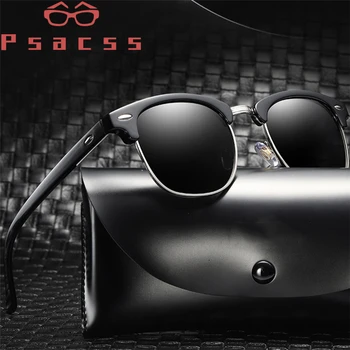 Psacss нов кръг поляризирани очила на Жените и мъжете ретро нитове реколта марка дизайнер огледало шофиране очила женски мъжки UV400