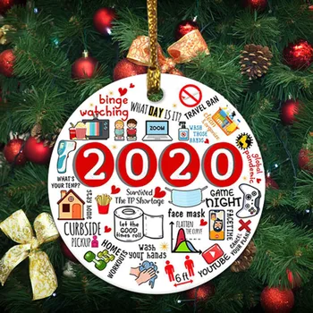 2020 украса персонализирате дърво капка украса 2020 1бр незабравим украшение година карантина украшение 2020 Коледен орнамент
