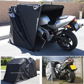 Крупноразмерное подслон мотоциклет, 345*188*190cm, Гальванизированный стоманена палатка гараж гараж с Оксфордом 600D, водоустойчива делото мотоциклет