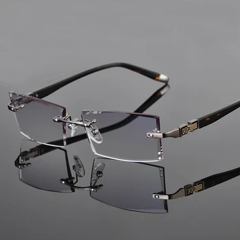 Метална сплав очила мъже без рамки рецепта четене късогледство цвят MR-8 кристални очила без рамки спектакъл цвят Lenses258050