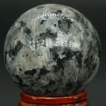 40 мм натурален скъпоценен камък Ларвикит Лабрадорит обхват на кристална топка рейки лечение Глобус домашен интериор