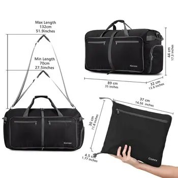 Gonex 150L пътна чанта за багаж на мъже, жени 210D найлон дамска чанта Упаковываемая модерна чанта за къмпинг уикенд почивка 40-150L