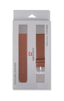NAVIFORCE Watch Band каишка от естествена кожа 20 мм водоустойчив въжета за часа с катарама за замяна на колан аксесоари за часа кафяв
