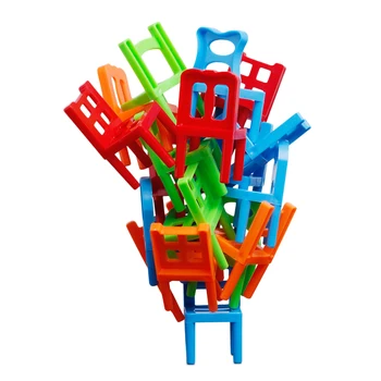 Столове Штабелируя кула балансират играта за взаимодействие родител-дете 18pcs Desktop Toy for Boy Girl TP-Hot
