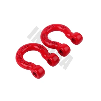 INJORA 4 броя Red Metal Bumper D-ring кука за теглене 1/10 RC писта колата Traxxas TRX-4 Axial SCX10 90046 D90