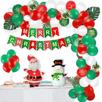 QIFU Весела Коледа Дядо Коледа балон венец 2020 коледна декорация за дома коледна украса Навидад Noel Нова година 2021