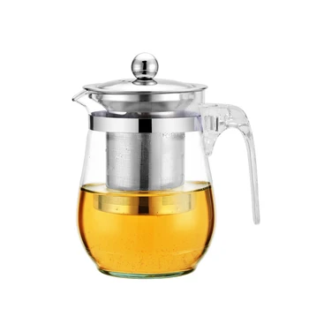 Гореща продажба 500 мл топлоустойчива стъклена кана,кафе машина цвете чай пу-ерх чайник удобен офис чай 1бр,кунг-фу чай