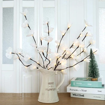 73 cm 20 светодиоди коледен декор на светлина моделиране Орхидея, клон приказни светлини ВАЗа пълнител цветя струнни светлини коледна украса