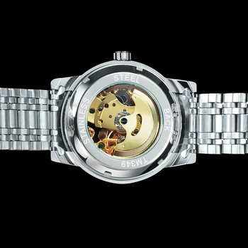 Победител скелет механични часовници мъжете Най-добрата марка на луксозни автоматични мъжки часовници бизнес мода неръждаема стомана група reloj hombre