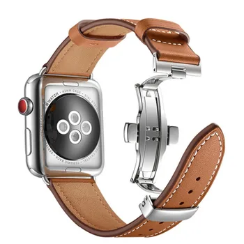 Кожена каишка с линия за Apple watch band 44/42 мм гривна наручный каишка 40/38 мм iwatch series SE 6 5 4 3 2 1 подмяна аксесоари