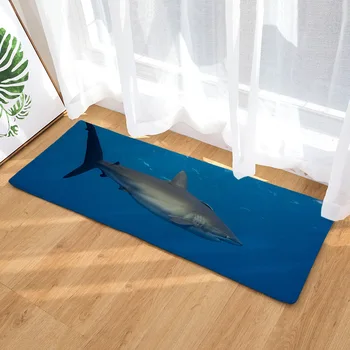 Горещи продажба на 3D печатни животни океана акула мат противоскользящий врата на мат водопоглъщаемост кухня килим дълго размер открит подложки