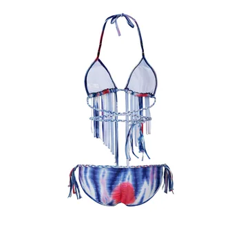 Жените ресни бикини бански триъгълник Сплит бански на плажа бикини инсталирате четка печат Бохемия стил Clinic de Bain Femme 2018