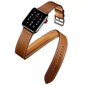 За Apple Watch 6 5 4 3 2 1 SE Band естествена кожа каишка каишка за iWatch Apple Watch 44 мм 40 мм 42 мм 38 мм китката