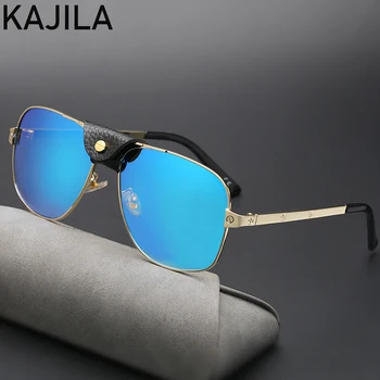 KAJILA класически известен квадратни слънчеви очила мъжете 2021 тенденция винтидж слънчеви очила за жени с кутия и кърпа приключи слънчеви очила Oculos