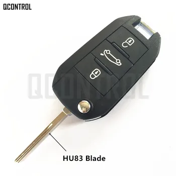QCONTROL 3 бутона на автомобила дистанционно ключ за Citroen C4 Cactus Hella 434mhz HU83 или VA2 нож