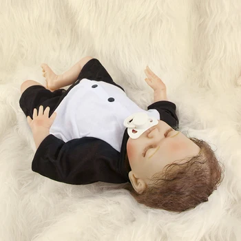 45 см Ziyiui реалистични прероди кукли реалистични Siliocne винил мека кърпа тялото на момчето кукла се прероди затворени очи супер Bebe кукла ръчно изработени