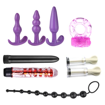 Много секс играчки за жени, мъже белезници зърното издънка на щипки за зърната на гърдите събирам шумен секс попка БДСМ вибратор робството набор от
