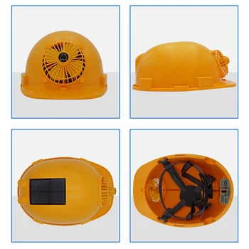 4-speed Solar Wind Фен Cap дебел защитен шлем сайт с електрически вентилатор USB зареждане чадър хладно защитна шапка и регулируема лента за глава