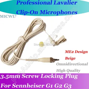 MICWL бежово безжичен петличный петличный микрофон за Sennheiser G1 G2 G3 Mic System