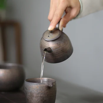 Пинни ретро ръжда черешката чайници пигментирани Кунг-Фу чайник ръчно изработени керамични съдове високо качество coffee maker порцелан