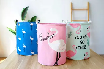 Фламинго Сгъваема Кошница За Дрехи Големи Кошници За Съхранение На Кошчето За Детски Играчки, Облекло Организатор На Сладък Животни Розово Пералня Кофа Чанта