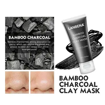 LANBENA Mung Bean Clay Face Mask Rose Deep Cleaning Remove Мазнините Bamboo Charcoal+Blueberry стеснява порите Хранителен грижа за кожата