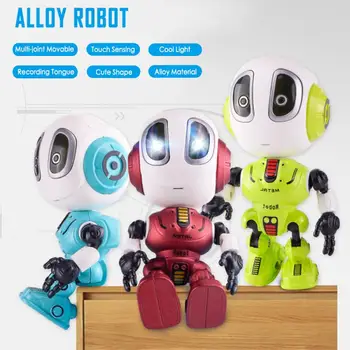 Нов говори повторение робот е интелигентен робот играчка сплав фигура с мигащи светлини LED подкрепа на допир сензора, интерактивна играчка за деца