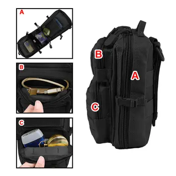 Военна система MOLLE тактически чанти чанта мобилен телефон чанта армия открит спортен мултифункционален 1000D nylon bag хюмнетка XA106A