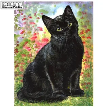 Диамант бродерия на черна котка Диамант живопис снимки на животни диамантена мозайка пълен квадрат бормашина кръст Бод комплекти за декорация на дома