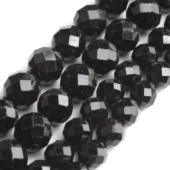 Естествен фасетиран черен турмалин скъпоценен камък мъниста за бижута направи си САМ гривна колие през цялата свободен камък скъпоценен камък размер 6/8 мм 7,5