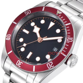 Луксозни спортни часовници е от неръждаема стомана 41 мм автоматичен механичен механизъм мъжки часовник светлинна календар водоустойчив мъжки часовник мъжки часовник