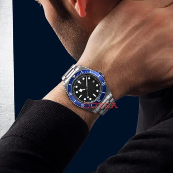 Луксозни спортни часовници е от неръждаема стомана 41 мм автоматичен механичен механизъм мъжки часовник светлинна календар водоустойчив мъжки часовник мъжки часовник