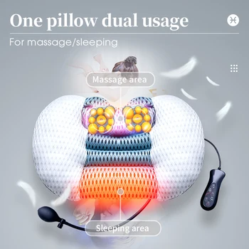 JinKaiRui електрически месят спално бельо Масажна възглавница с топлината на шията на шийката на матката тяга за облекчаване на умора по време на сън здравеопазване
