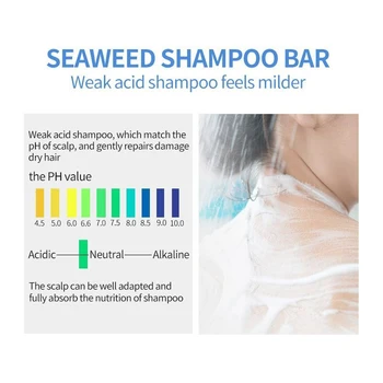 Pure шампоан от морски водорасли Bar Нежно for Nourishing Hair Anti Dandruff & Itchy Scalp Hamdmade Soap Wash Hair Care