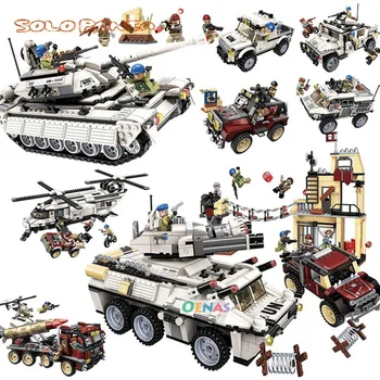 Детски образователни играчки сам събрана играчка блокове съвместими Legoeds град force Field самолет, танк цифри детски играчки