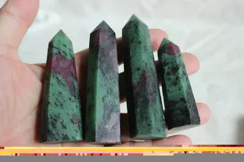 7 парчета натурален рядък зелен Рубин Zoisite скъпоценен камък Crystal очила кула обелиск полиран изцеление . Безплатна доставка