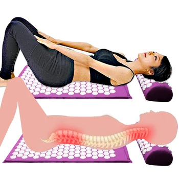 Масажор въздушна акупресура комплекти за облекчаване на стреса и болката в гърба, акупресура, йога мат въздушна възглавница за масаж на мат масаж и релаксация Роза Спайк