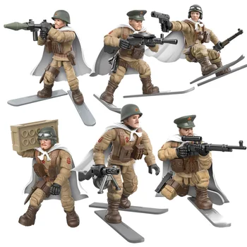 Мащаб 1:35 световна война военната 1941 отбрана на Москва Снежна гвардия на армията фигурки мега блок ww2 оръжие пистолет тухли играчки
