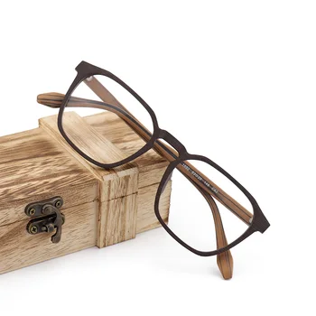 HDCRAFTER рамки за очила на Мъже, Жени дърво стари квадратни недалновидни предписани рамки за очила 2020 ретро-оптични рамки за очила