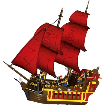 1436 Бр Тухли Кралицата Лодка Набор От Карибските Пирати Черни Перли Кораб Създател На Модел За Изграждане На Елементи На Момче, Подарък За Рожден Ден, Детски Играчки