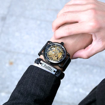 ORKINA мъжки часовници най-добрата марка на луксозни автоматичен механичен скелет на мъжки часовници 2019 окото каишка от неръждаема стомана Relogio Masculino