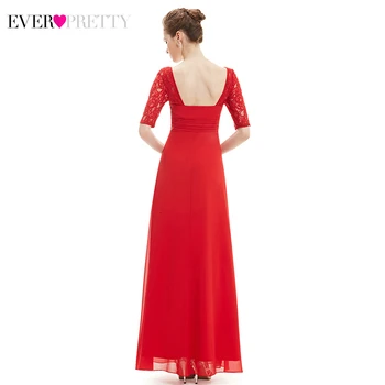 Дантелени вечерни облекла Ever Pretty EP08038 A-Line квадратен яка с рюшами елегантни вечерни рокли, вечерни рокли Abiye Gece Elbisesi