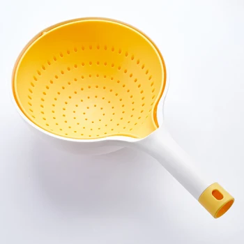 ПП кухненски филтър двупластова вътрешна кошница нетоксичен иновативен гевгир за почистване на ориз, плодове, зеленчуци, спагети