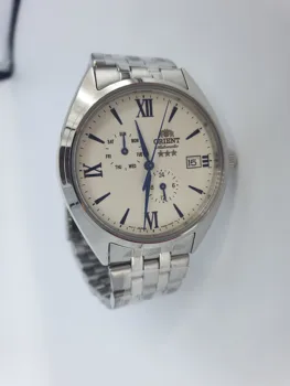 Автоматични часовници man Orient RA-AK0506S Хотелът Tristar каишка с ръчно от стоманени автоматично мъжки часовник бял циферблат стоманен каишка