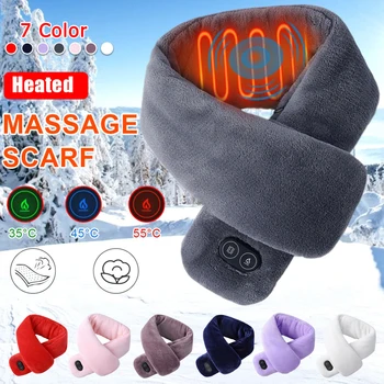 Зимен открит ветрозащитный топъл шал с подгряване на Мъже, Жени USB електрическо отопление шал интелигентни отопление вибриращ масаж плюшени шалове