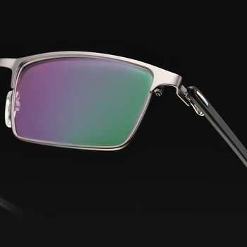 P9960 Men Titanium Alloy Eyeglasses Frame for Men Eyewear ПР гальванический сплав материал,пълен с ръб и половина джантата
