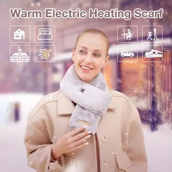 Топъл шал USB топлина Шал водоустойчив електрически топло на врата Wrap жени концентрирана плюшено изкуствена кожа електрически топъл шал