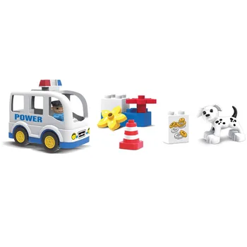 Направи си сам полицейски участък Голямо частици градски полицай строителни блокове, тухли, играчки за деца съвместимост с Duploed деца ИФНС