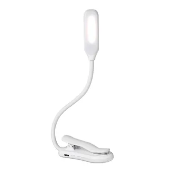 7LED Book Lamp Eye Care For Night Bed Touch Switch 360 градуса гъвкав мини-скоба на масата 3-нива на яркост Reading Light ABS